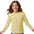 thumbnail image 4 of KHONTS Long Sleeve T-Shirt for Kids 3D Dizziness Printed Graphic Tops Casual Lightweight Tees,Size 3-12 Years Yellow1 100, 4 of 4