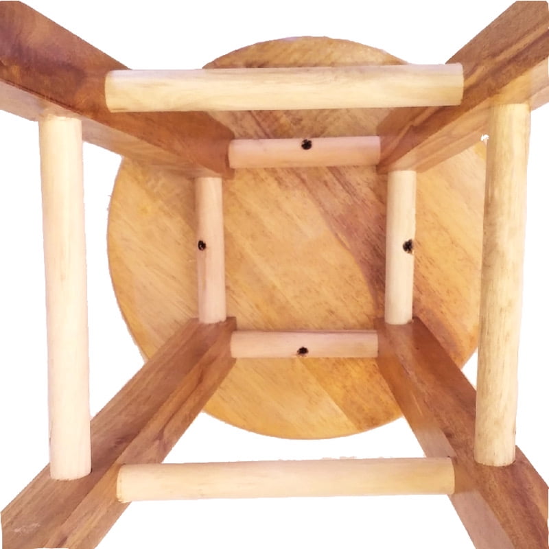 27.5" Wood Bar Stool, 330lbs Capacity Backless Round Counter Stool with Anti-Slip Feet for Kitchen Farmhouse Modern Home Decor
