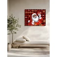 thumbnail image 4 of Black Santa Claus Merry Christmas Canvas Print Wall Art Framed Canvas Art Wall Decor Xmas Snowflake Red Plaid Pictures Painting Morden Artwork for Living Room Bedroom, Ready to Hang - 12"x16", 4 of 6