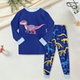 thumbnail image 2 of Hessimy Toddler Boys Girls Summer Cute Cartoon Print 2Pcs Thermal Underwear Warm Spring Shirt Pants Comfy Set, Summer Spring Comfort(Blue,5-6 Years), 2 of 5
