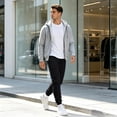 thumbnail image 6 of Havenx Sweatpants for Men Tapered Legs Drawstring Joggers with Pockets Elastic Waist Open Bottom Sweatpants Loose Fit Soft Fall Winter Comfy Workout Pant,Navy XL, 6 of 7