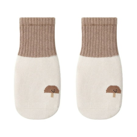 

NECHOLOGY Girls No Seam Socks Baby Boys Girls Toddlers Indoor First Walkers Patchwork Little Socks Boy Socks Beige 3-5 Years