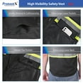 thumbnail image 3 of ProtectX 6 Pockets High Visibility Zipper Front Safety Vest with Reflective Tape Strips, Lightweight & Solid Fabric, ANSI/ISEA Certified Class 2, Black - 3X Large, 3 of 7