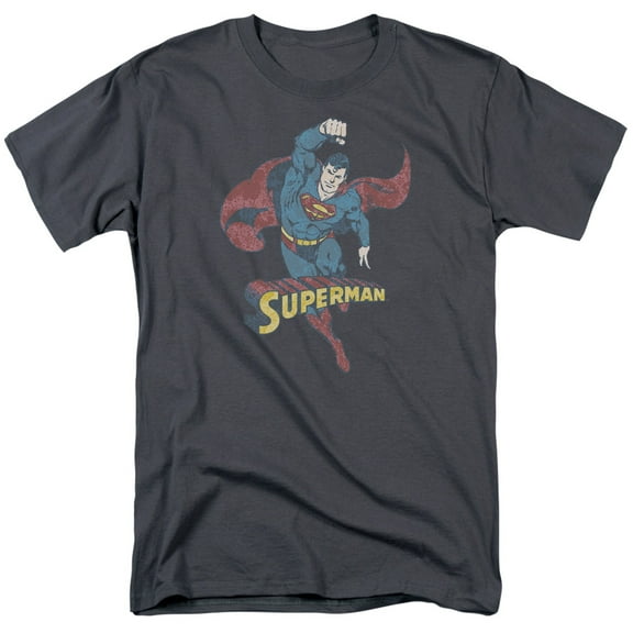 DC Comics Men's Desaturated Superman T-shirt X-Large Charcoal