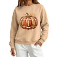 thumbnail image 6 of LIZUOJUN Crewneck Sweatshirt for Women Oversized Pullover Football Pumpkin Graphic Long Sleeve Casual Game Day Outfits for Women Fall Halloween Cozy L, 6 of 7