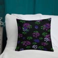 thumbnail image 4 of Violet leaves on black Premium Pillow, 4 of 9