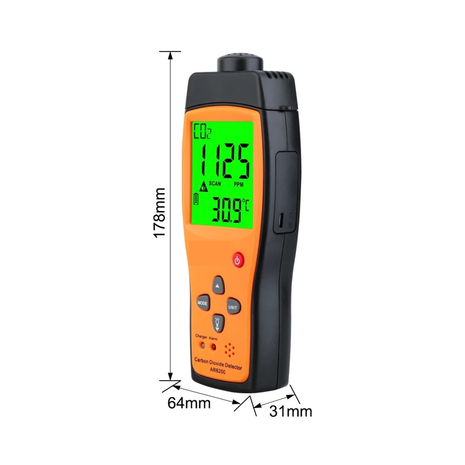 Professional Gas Analyzer CO2 Meter Monitor Gas Detector Carbon Dioxide Detector Indoor Air Quality Monitor CO2 Tester AR8200