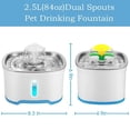 thumbnail image 4 of Cat Water Fountain Stainless Steel, 84oz/2.5L Automatic Pet Water Fountain with Water Level Window and LED Light for Water Shortage Alert, 4 of 7