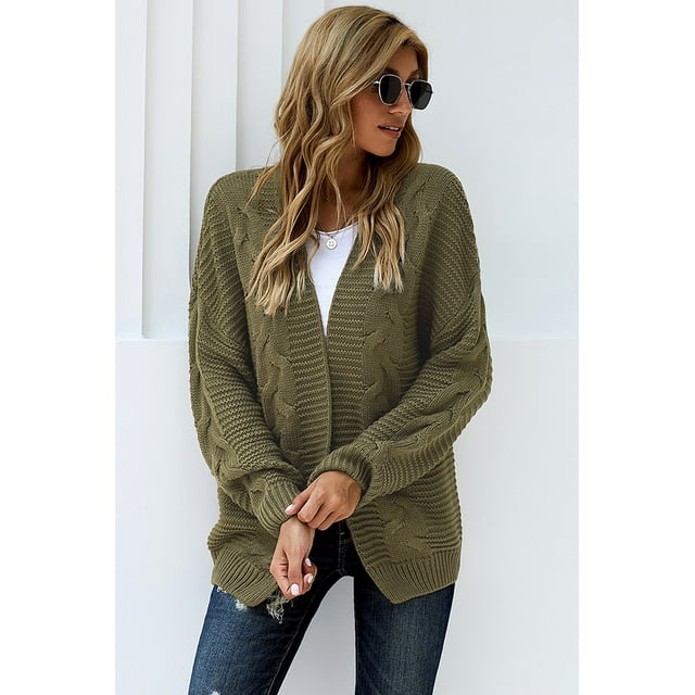 Femmes devant Ouvert Manches Longues Chunky Cardigan Pulls en Vrac Outwear Coa