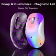 thumbnail image 4 of Wireless Mouse, Customizable Mouse Shell, Rechargeable with 9-Color Backlight, 1400 DPI, 2.4G USB, 5 Buttons, Long Battery Life, Wide Compatibility for PC, Laptop, Mac, PS5, and Tablet(Purple), 4 of 11