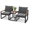 thumbnail image 1 of Costway Ensemble de Mobilier de Patio 3 Pcs avec Coussins Doux Cadre en Aluminium Résistant aux Intempéries Extérieur, 1 of 7