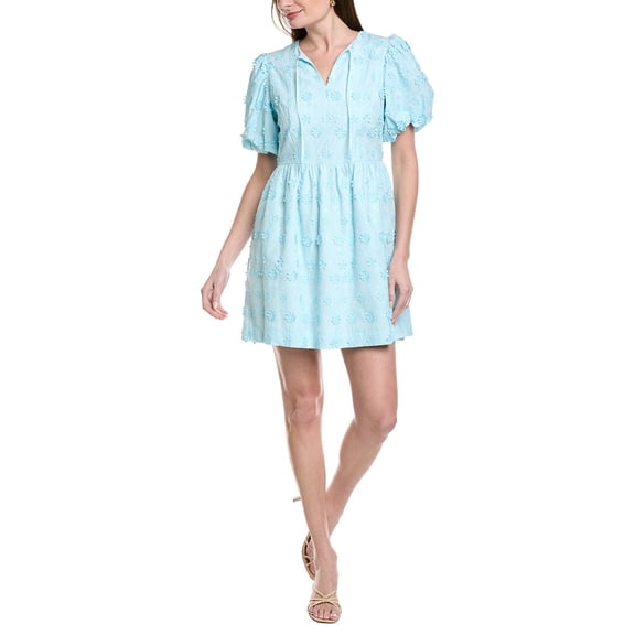 Nanette Nanette Lepore womens Short Sleeve Mini Dress, 6, Blue
