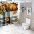 thumbnail image 7 of Autua Pumpkins Leaves Bathroom Décor Set with Hooks, Chic Modern Shower Curtain Set, 100% Polyester, Vibrant HD Print, Easy Installation, Machine Washable 36"x72, 7 of 7