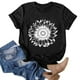 thumbnail image 2 of Gibobby Playera de Manga Corta con Cuello Redondo Mujeres Casual Girasol Impresión Mangas Cuello Redondo Camiseta Suelta Blusa Tops(Negro,CH), 2 of 4
