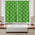 thumbnail image 2 of Ambesonne Irish Kitchen Curtains, Retro Green Checkered, 55"x45", Green Lime Green, 2 of 3