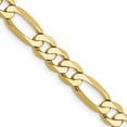 thumbnail image 4 of Diamond2Deal 10K Yellow Gold 5.25mm Flat Figaro Chain Necklace for Men 24", 4 of 6