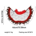 thumbnail image 3 of Lace Mesh Feather Cape Shawl, Red Gothic Shoulder Wrap, 192x46cm, 3 of 7