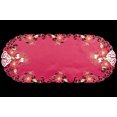 thumbnail image 2 of Elegant White Bell, Candle on Red Christmas Table Runner (14"x35"), 2 of 5