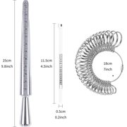Ring Sizer Measuring Tool Set Ring Gauges with Finger Sizer Mandrel Ring Sizer Tools for Jewelry Sizing Measuring