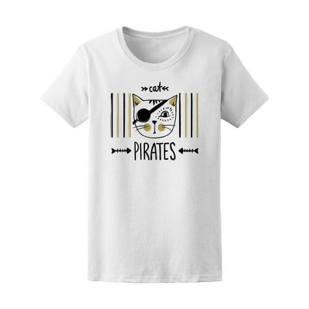 Funny Cat Images - Cute Pirate Cat, Funny Graphic Tee Women's -Image by Shutterstock