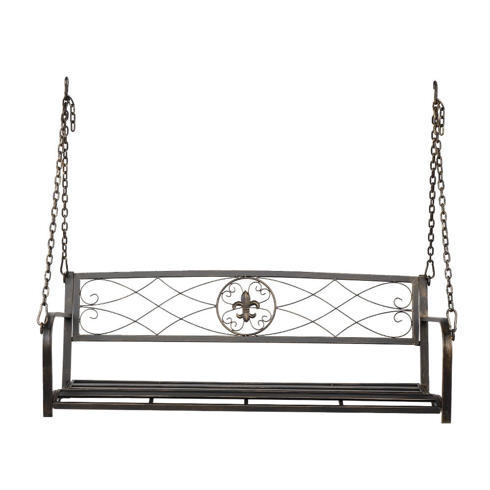 GZXS 2Person Porch Swing, Hanging Steel Patio Swing, Outdoor Swing