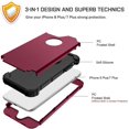 thumbnail image 3 of Funda para iPhone 8 Plus/iPhone 7 Plus, híbrida de 3 capas, rígida, de policarbonato, de goma suave, resistente, a prueba de golpes, antideslizante, protección completa., 3 of 5