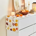 thumbnail image 3 of Pumpkins Fall Table Runner Autumn Table Runners Fall Maple Leaves Orange Kitchen Dining Table Decoration for Home Party Decor 13x72 Inch, 3 of 6