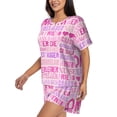 thumbnail image 2 of Fuzoiu Best Mom ever Print Women's Short-Sleeved Pajama Set,Lounge Sleepwear Set,Womens Pajama Sets 2 Piece,Button-Up Top and Shorts with Pockets-XX-Large, 2 of 7