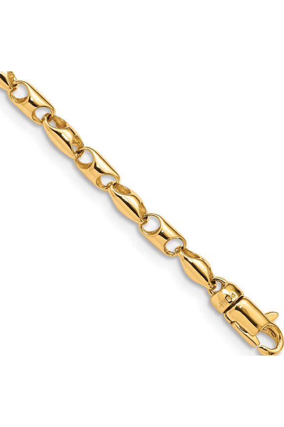 14K Yellow Gold 3.1mm Fancy Link Bracelet (7.5 X 3.1) Made In Peru lk749-7.5