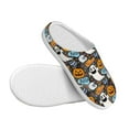 thumbnail image 3 of Daiia Happy Halloween2 Print Women’s Fuzzy Slippers Memory Foam Lightweight House Shoes Cozy Loafer Flannel House Shoes-40/41, 3 of 7