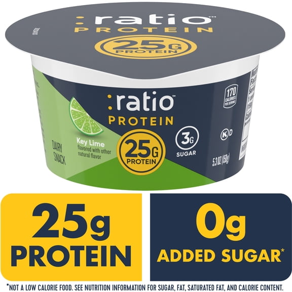 Ratio Yogurt Protein Cultured Dairy Snack, Key Lime, 25g Protein, 5.3 OZ