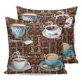 thumbnail image 7 of Outdoor Throw Pillow Cover Blue White Cup Set with Coffee Waterproof Cushion Covers 2 Pack Cocoa Bean and Quote on Brown Pillow Cases Home Decoration for Patio Garden Couch Sofa, 7 of 7