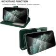 thumbnail image 5 of iPhone 11 Pro Wallet Case with Card Holder PU Leather Magnetic Detachable Kickstand Shockproof Wrist Strap Removable Flip Cover for iPhone 11 Pro 5.8 inch (Green), 5 of 13