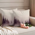 thumbnail image 2 of Retro Mist Forest Outdoor Waterproof Pillow Covers, Watercolor Country Natural Landscape Decorative Square Throw Pillowcase Sofa Cushion Sham for Patio/Couch/Chair, 20"x20" 2 Pack, 2 of 8