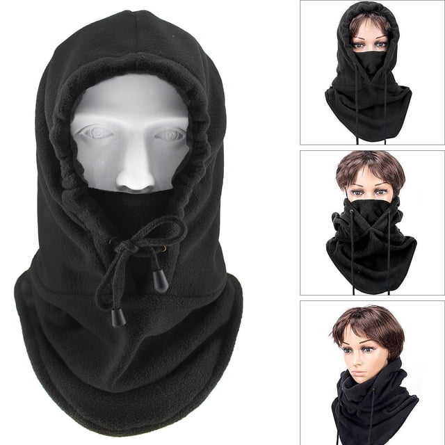 Pasamontañas - facial para clima frío - de esquí a prueba Capucha Sombrero Gorra para hombres y mujeres Motocic Negro Soledad Pañuelo de pasamontañas