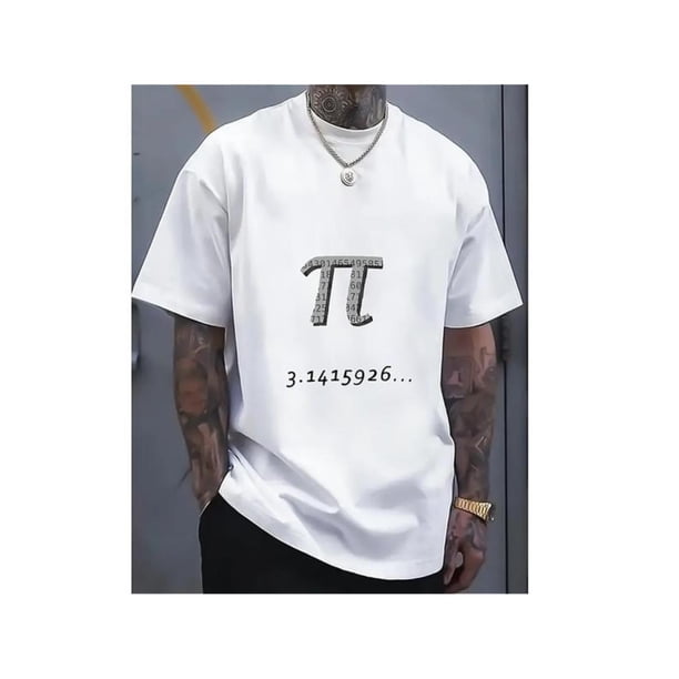 π 3D Digital Pattern Print Men's Graphic T-shirt, Causal Comfy Tees, Short Sleeve Pullover Tops, Men's Summer Outdoor Clothing Tee For Adult, Men, Women, Teen, Teenager, Adolescent, Youth.