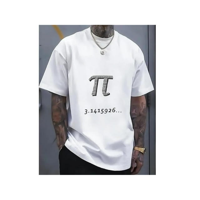 π 3D Digital Pattern Print Men's Graphic T-shirt, Causal Comfy Tees, Short Sleeve Pullover Tops, Men's Summer Outdoor Clothing Tee For Adult, Men, Women, Teen, Teenager, Adolescent, Youth.