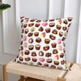 thumbnail image 6 of Throw Pillow Covers, Cute Chocolate Print Soft Square Pillow Cases with Invisible Zipper for Couch Bed Sofa, Farmhouse Fall Home Decor 16"x16", 6 of 7