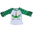 thumbnail image 2 of Little Girl Kids Unicorn Shiny Saint Patrick's Day Shirt Top Tee T-Shirt WT Green 6 XL (318693), 2 of 2