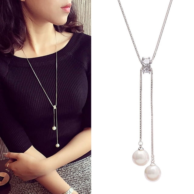 Collar de cadena de suéter de payaso de cristal para mujer, estilo coreano, con cadena de suéter para ropa, colgante de borla larga