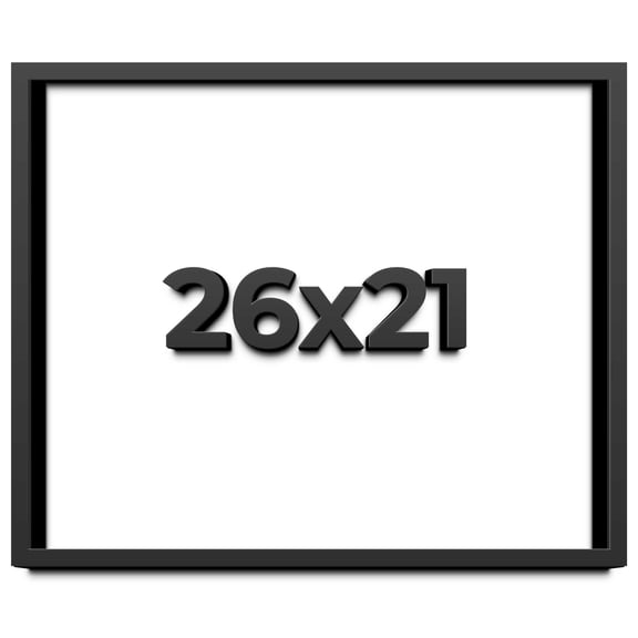 26x21 Shadow Box Frame Black | 1 inches Deep Real Wood Contemporary Shadowbox Display Frame | UV