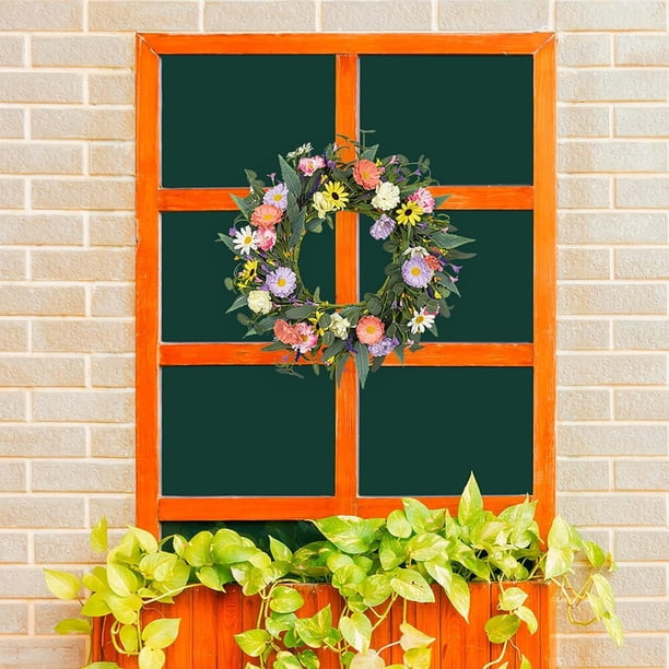 Decoración del hogar, decoración de habitaciones, decoración de paredes, flores silvestres de Texas, corona de flores Teng, decoración colgante para puerta de entrada de primavera y verano, simulación