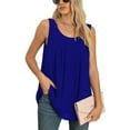 thumbnail image 4 of Camiseta sin mangas de gasa NikouMX para mujer Verano Color puro Plisado Tamaño S M L XL XXL, 4 of 6