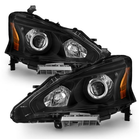 - Fits 2013 2014 2015 Altima 4DR Sedan Black Projector Headlights Lamp Replacement