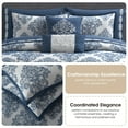 thumbnail image 5 of Lanco Blue Comforter Set Queen Size , Clip Jacquard Bedding Set , 10 Piece , Damask All Season Comforter, 5 of 7