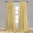 thumbnail image 5 of Ambesonne Abstract Curtains, Eastern Traditional Motifs, Pair of 28"x84", Pale Coffee and White, 5 of 5