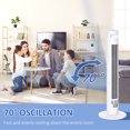 thumbnail image 4 of CoSoTower Freestanding Tower Fan Cooling for Home Bedroom with 3 Speed, 12h Timer, Oscillating, LED Sensor Panel, Remote Controller, White, 4 of 7