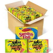 SOUR PATCH KIDS and SWEDISH FISH Soft & Chewy Candy Variety Pack, Bulk Candy, 15 Boxes