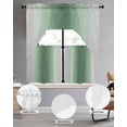 thumbnail image 2 of Sage Green Grey Ombre Swag Curtains for Living Room/Bedroom Windows, Farmhouse Gradient Minimalist Kitchen Curtains and Valances Set 36 Inch Length, Light Filtering Swags Valance Curtain Panels, 2 of 5
