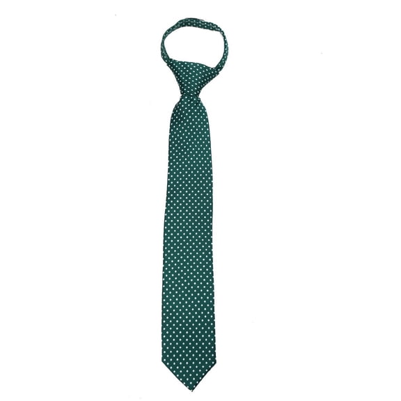 Men's Polka Dot Zipper Necktie Dark Green